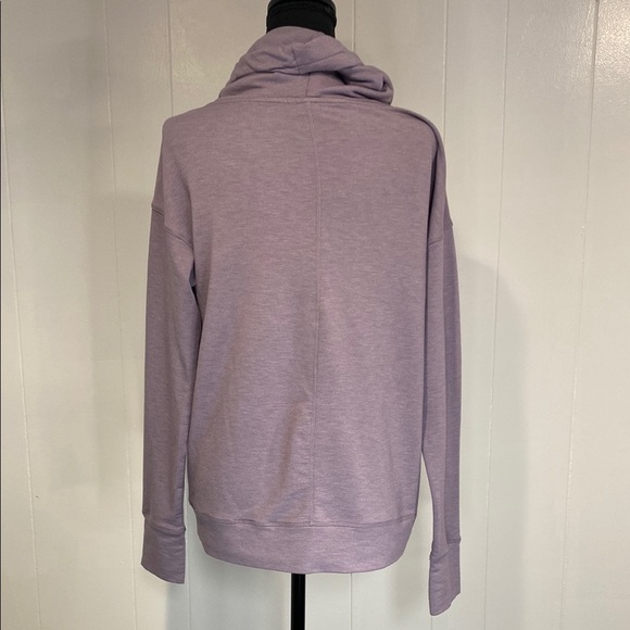 Yogalicious Hoodie Cowl Neck Drawstring Front Pocket Soft Purple Size Medium - Picture 6 of 8